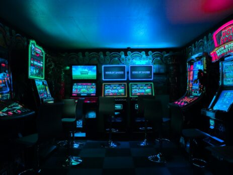 game room with arcade machine