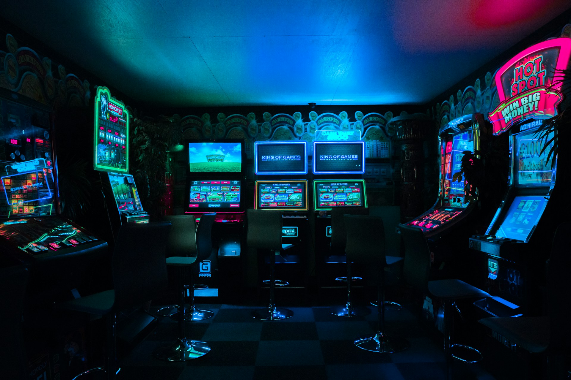 game room with arcade machine