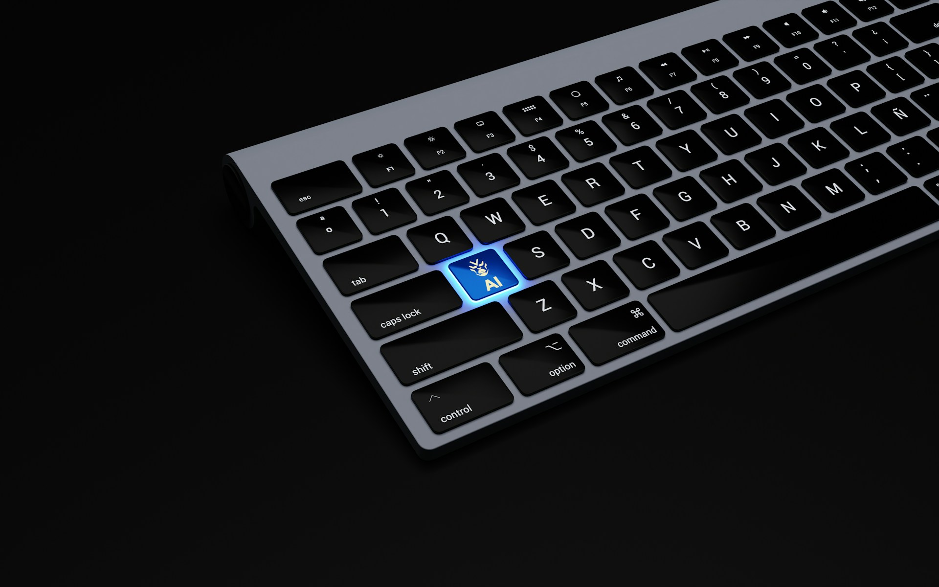 A KEYBOARD WITH THE BUTTON WRITE AI